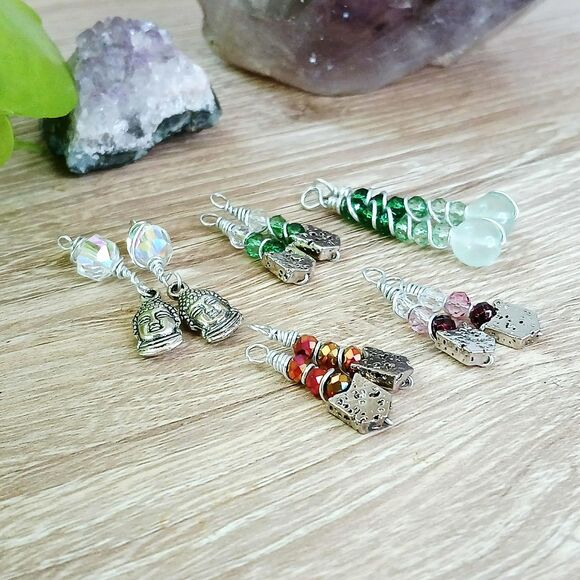 10 Piece Beaded Charm Dangles For Jewelry Making, Glass Charms - Picture 2 of 3